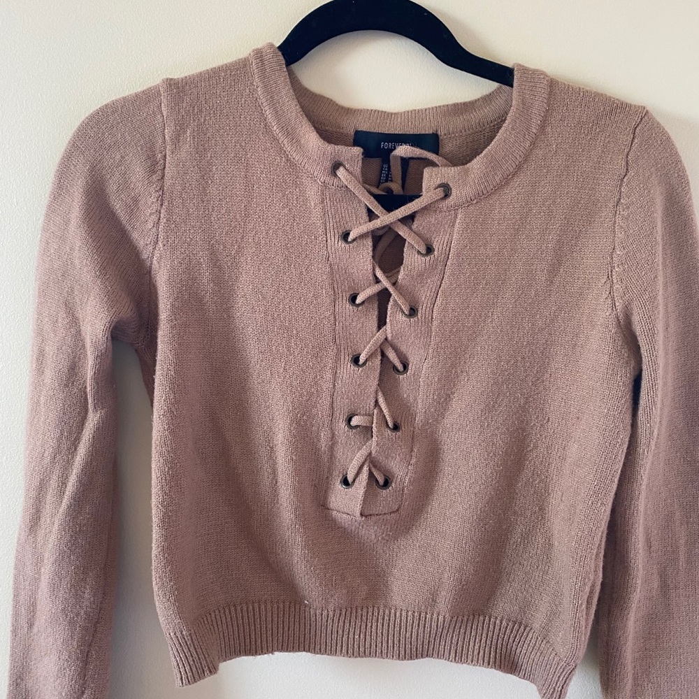 Forever21 Beige Crop Blouse